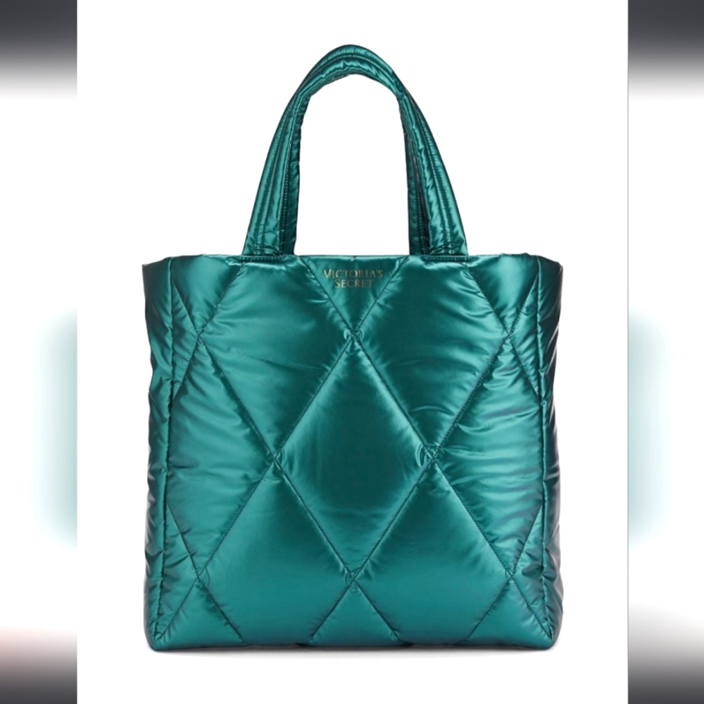 Victoria's Secret Green Puffer Tote